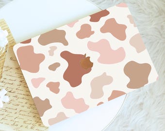 Pink Cow Print Macbook Case,Protective Hard Laptop Case for Macbook Air 15/13/11,Pro16/15/14/13, 2021 2022 2023 2024 2025,For Animal Lovers