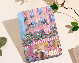 Romantic Café 2025 Kindle Case Compatible With Kindle 12th/Paperwhite 12th/Colorsoft |Auto Wake/Sleep Function & Custom Name Personalization