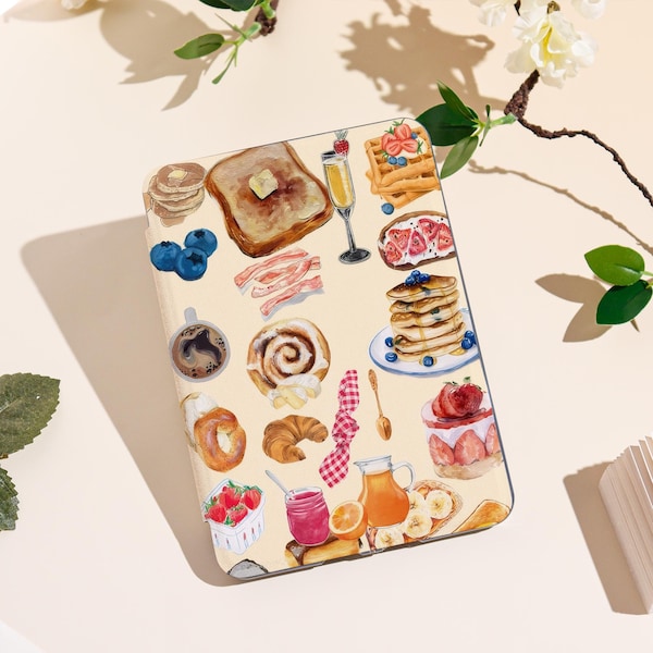 Delicious Food 2025 Kindle Case Compatible With Kindle 11/Paperwhite 2024/Colorsoft| Auto Wake/Sleep Function & Custom Name Personalization