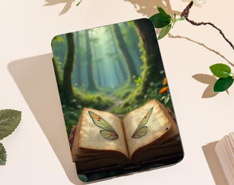 Capa Book With A Butterfly 2025 para Kindle 11/Paperwhite 2024/Colorsoft | Função de despertar/repouso automático e personalização de nome