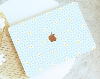 Blue Daisy Grid New Protective Hard Shell MacBook Case, Printed Bottom Cover for MacBook Air 11 13 15, Pro 13 14 15 16, MacBook 12, Neo A18
