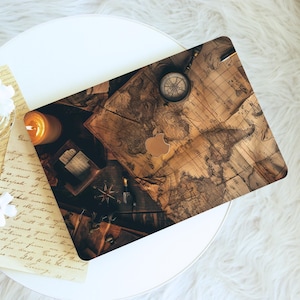 Étui pour Macbook carte du monde, étui de protection rigide pour ordinateur portable pour Macbook Air 13/13/11, Pro16/15/14/13, 2021 2022 2023 2024 2025, pour les amateurs de géographie