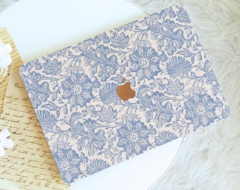 Blue Flowers Macbook Case,Protective Hard Laptop Case for Macbook Air 15/13/11,Pro16/15/14/13, 2021 2022 2023 2024 2025, For Flowers Lovers