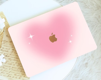 Pink Gradient Heart Macbook Case,Protective Hard Laptop Case for Macbook Air 15/13/11,Pro16/15/14/13,2025 2026,Macbook Neo A18,Gift for Her