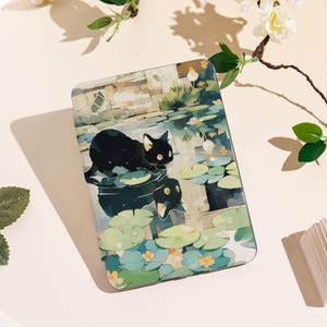 Cute Black Cat 2025 Kindle Case Compatible With Kindle 11/Paperwhite 2024/Colorsoft| Auto Wake/Sleep Function & Custom Name Personalization