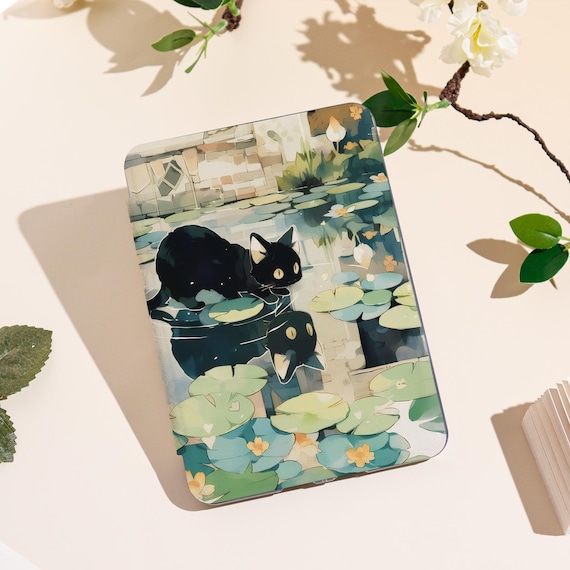 Cute Black Cat 2025 Kindle Case Compatible With Kindle 11/Paperwhite 2024/Colorsoft| Auto Wake/Sleep Function & Custom Name Personalization