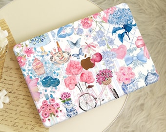 Girly Retro Scrapbook Macbook Case,Protective Hard Laptop Case for Macbook Air 15/13 Pro16/15/14/13 2020 2021 2022 2023 2024,Macbook Cover
