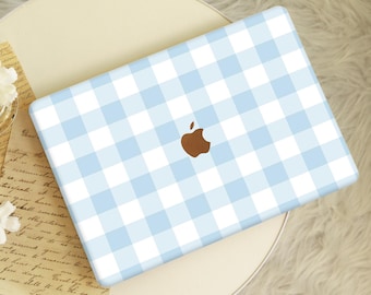 Minimalist Blue Plaid Macbook Case, Protective Hard Laptop Case for Macbook Air 15/13 Pro16/15/14/13, 2026 Neo A18 Case, 2025 Macbook Cover