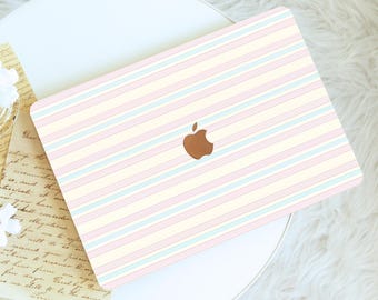 Minimal Stripe New Protective Hard Shell MacBook Case, Printed Bottom Cover for MacBook Air 11 13 15, Pro 13 14 15 16, MacBook 12, Neo A18