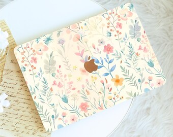 Colorful Floral Design Macbook Case, Protective Hard Laptop Case for Mac Air 15/13/11, Pro16/15/14, 2025 2026, Macbook Neo A18, Gift for Her