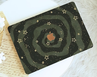 Green Spiral Star Protective Hard Shell MacBook Case, Printed Bottom Cover for MacBook Air 11 13 15, Pro 13 14 15 16, MacBook 12, Neo A18