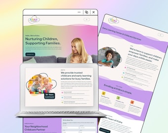 Bewerkbare websitesjabloon kinderopvang: ontwerpsjabloon Wix Studio