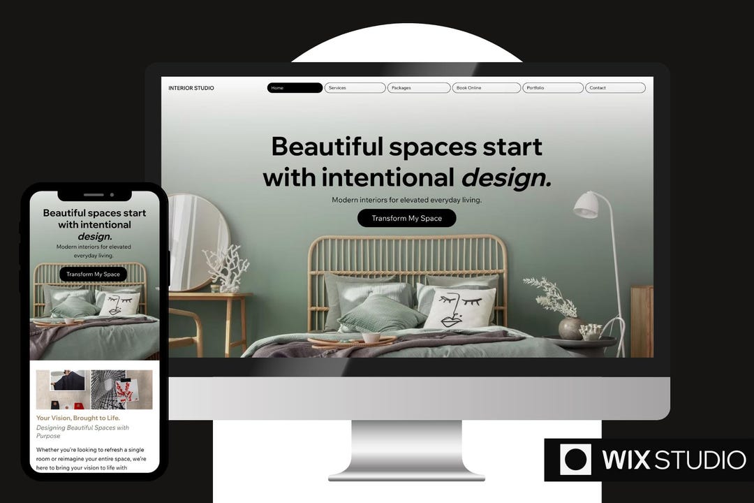 Wix Studio Website Template: Interior Design Projects CMS & Booking - Etsy