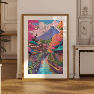 Chiang Mai Travel Print, Chiang Mai Wall Hanging, Chiang Mai Gift, Wall Art For Art Lovers, Thailand Travel Print, Digital Travel Print