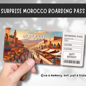Billet cadeau voyage au Maroc, vous allez au MAROC, imprimable, vol, carte d'embarquement, modifiable, téléchargement immédiat, impression de voyage
