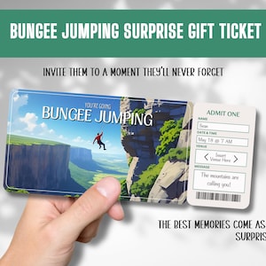 Bungee Jumping Gift Ticket, Editable Surprise Voucher, Digital Adventure Coupon, Printable Extreme Experience Template, Instant Print