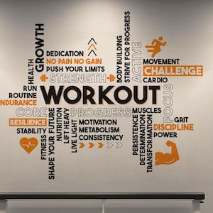 Inspirational Gym Wall Decal: Fitness Motivation, Workout Decor