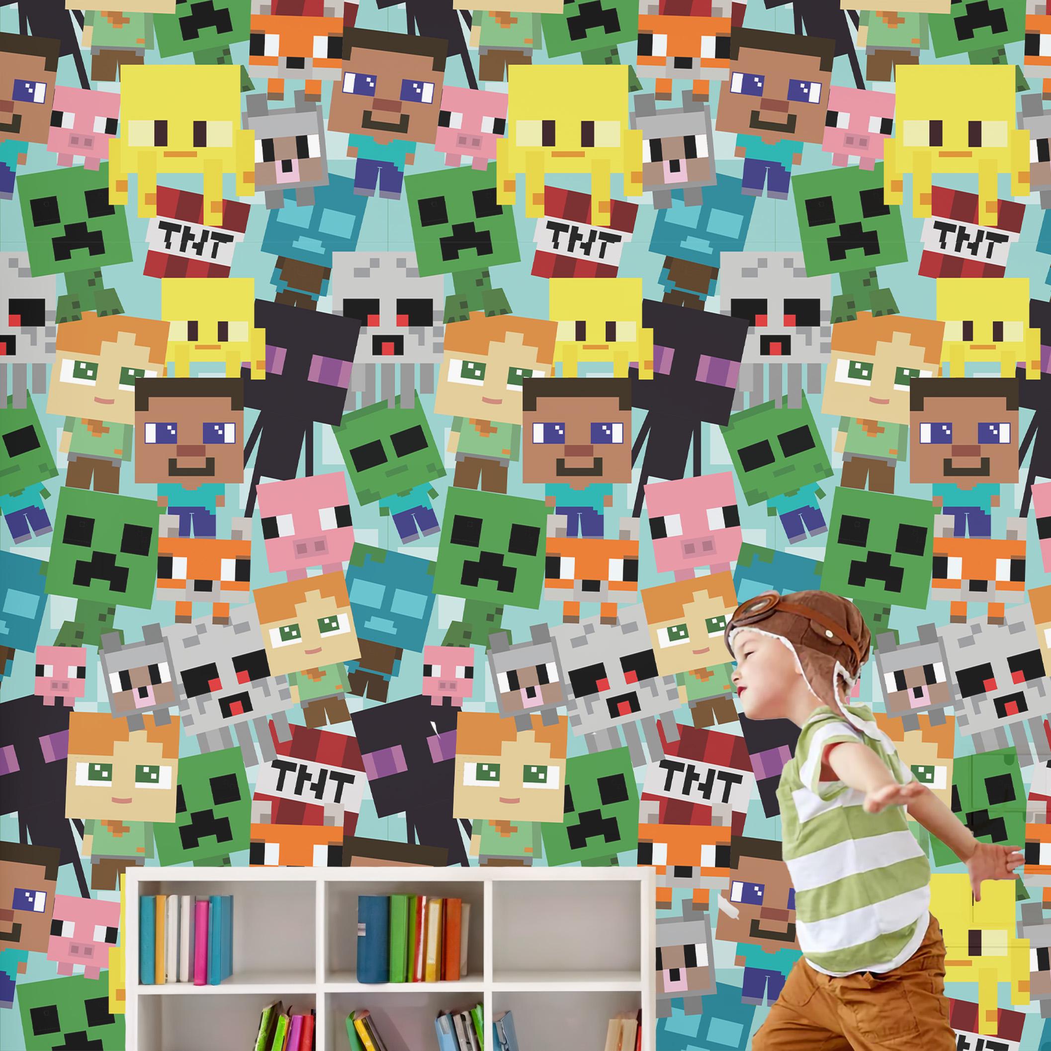 Minecraft Wallpaper Decal Minecraft Vinyl Wall Decals, Video Game — free download