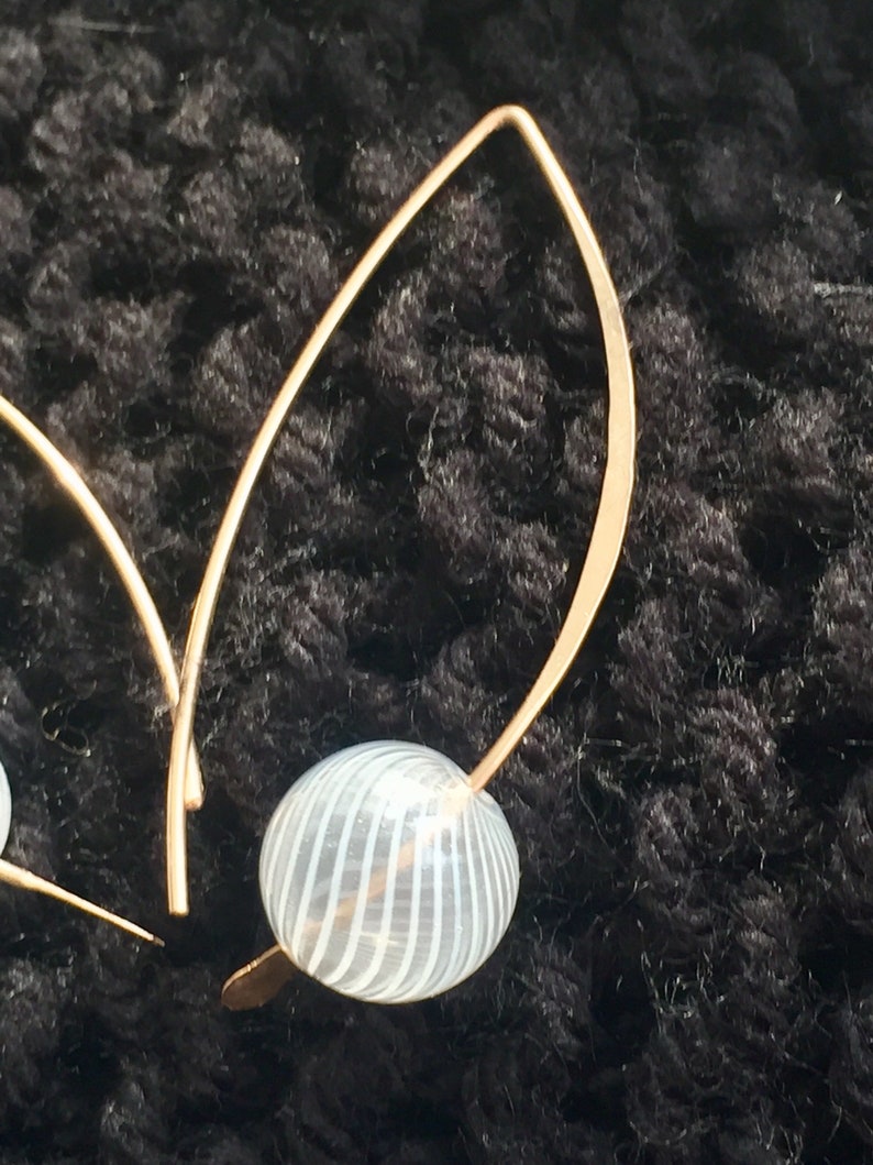 Mother/'s Day Gift Mom/'s gift Girlfriend Gift, Gift Spring Gold Long Earrings with Floating Glass Beads