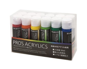 Pro's Acrylics 11 Colors Set (Made in Japan) | Professional Acrylic Paint | Painting Paint | Hight Quality Paint