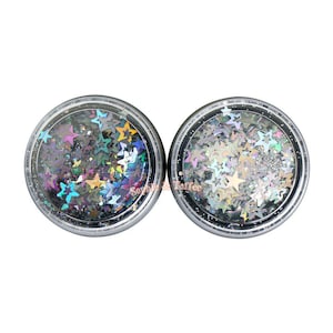 Aurora Holographic Stars Glitters | Beautiful Stars Glitters | Holographic Stars Glitters | Aurora Stars Glitters | Rainbow Colors Glitters