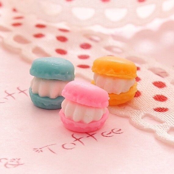 Items similar to Deco Nail Art Supplies Polymer Clay Macaroon 10pcs