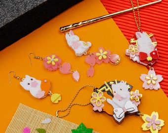 Sakura PollyPop Acrylic Jewelry Kit | Jewelry Kit | Rabbit Acrylic Kit | Acrylic Charms Kit | Cat Acrylic Kit