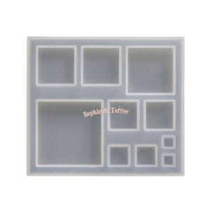 Molde quadrado de silicone | Molde transparente de silicone | Molde para artesanato em argila de polímero | Molde quadrado de resina | Molde para artesanato em resina epóxi | Molde flexível de resina