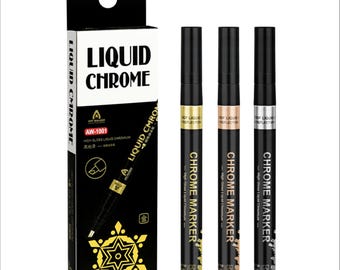 Marcador líquido cromado de alto brilho | Colorir resina, ponta de 2 mm