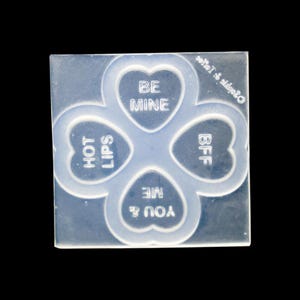 Candy Hearts Mold | Conversation Heart Candy Mold | Silicone Heart Mold | Heart Candy Mold | Candy Mold | Silicone Mold Crafts | Hearts Mold