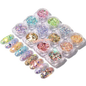 Iridescent Confetti Glitters Mix | Excellent Resin Shakers | Iridescent Confetti | Iridescent Glitters |Confetti Glitters |Slime Decorations