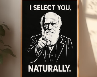 Poster sulla selezione naturale di Darwin: arte murale umoristica e scientifica per le aule di biologia