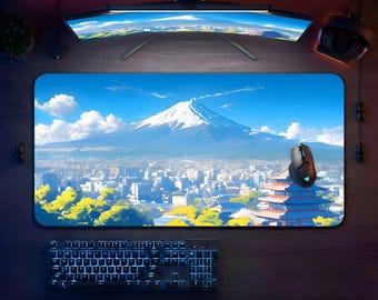 Tappetino da scrivania con motivo Monte Fuji: arte giapponese, regalo per gli amanti dei viaggi