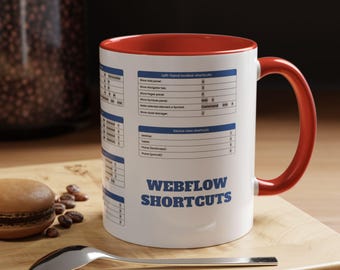 Webflow Shortcuts Mug: Personalizable Web Designer Coffee Cup