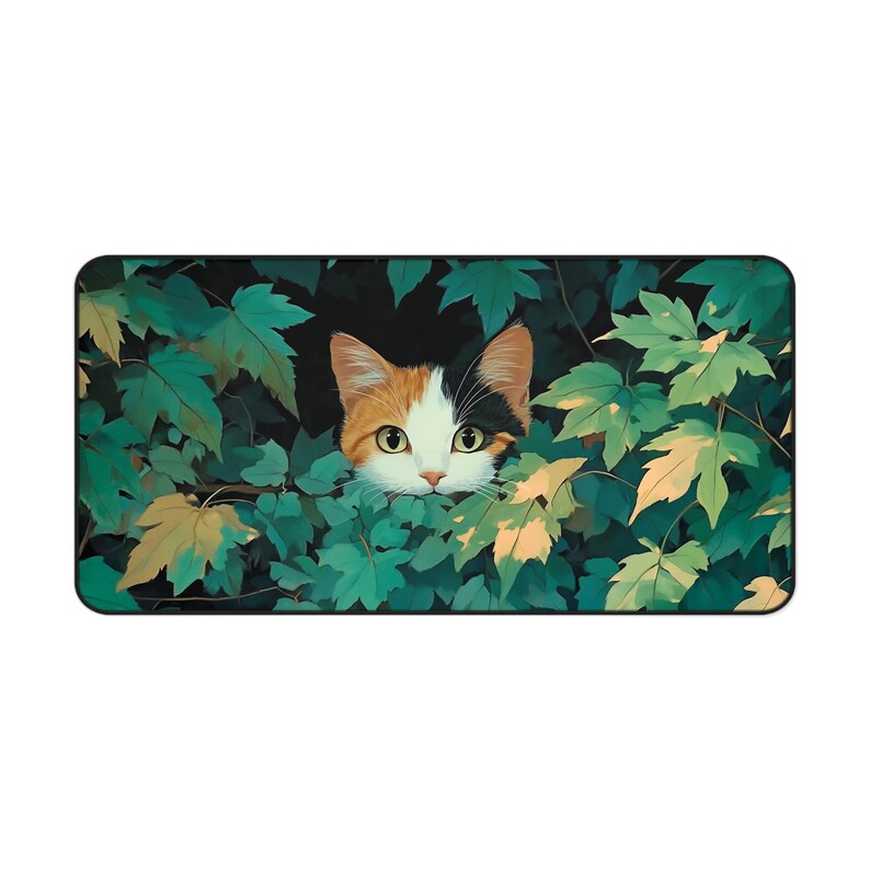 Glückskatze Schreibtischunterlage: Anime-inspiriertes Blatt Design, Große Schreibtischunterlage Bild 3