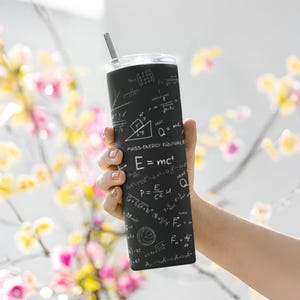Famous Physics Equations Tumbler - Gift for Physics Students, Engineering Students, Science Teachers - Perfect Nerdy Gift