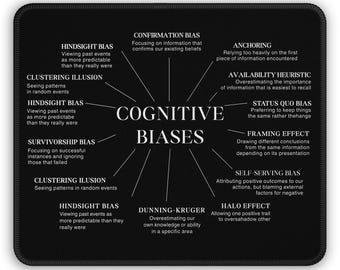 Cognitive Biases Mousepad: Psychology Student Study Reference