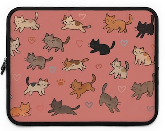 Kawaii Cartoon Katze Laptop Tasche - Gepolsterte Neopren