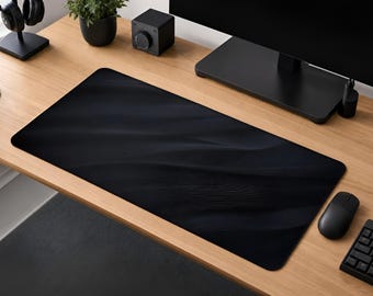 Black Wave Desk Mat: Modern Minimalist Mouse Pad