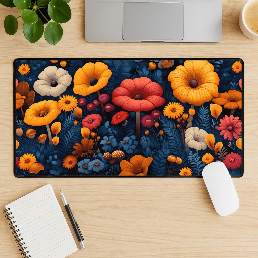 Autumn Floral Desk Mat: Nature-inspired Home Office Decor - Etsy