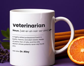 Taza de veterinario personalizada: regalo para técnico veterinario, taza de café para veterinario