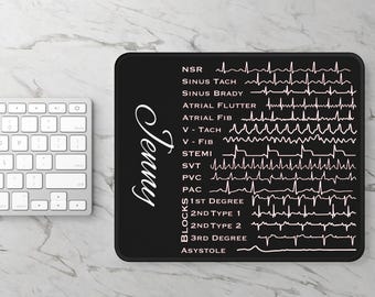 Gepersonaliseerde EKG-hartritmemuismat: cadeau medisch student verpleegkundige