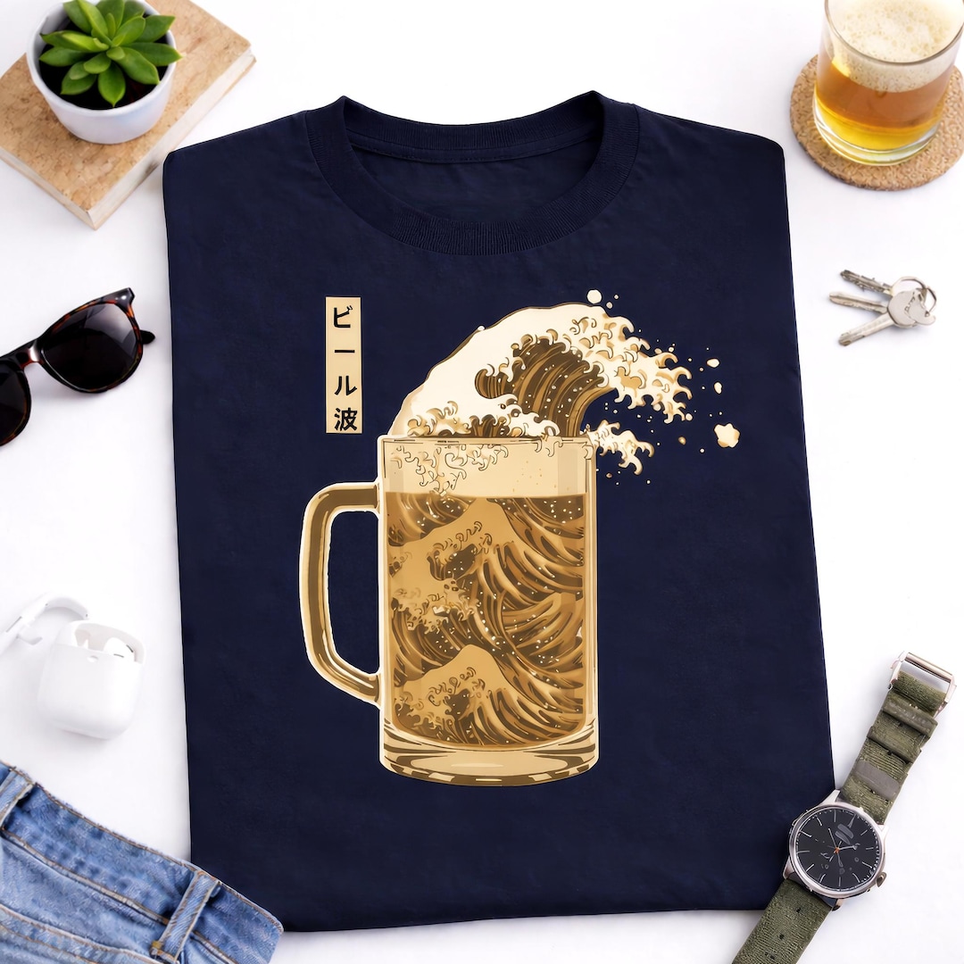 Japanese Wave Beer T-shirt | Craft Brew Art Tee - Etsy