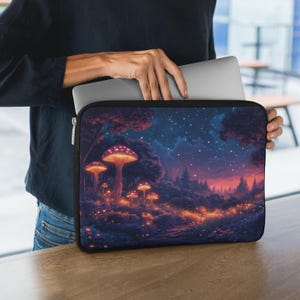 Laptop Sleeve - Magical Mushroom Hideaway - Laptop/Tablet Bag – Fits iPads, Android Tablets, Most Laptops & Notebooks