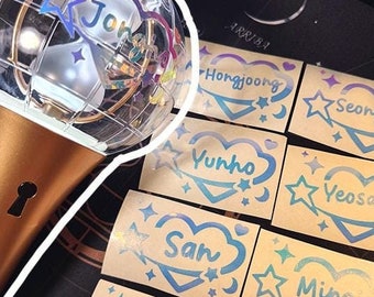 ATEEZ Lightstick Holo Vinyl decal stickers | Atiny | Hongjoong Seonghwa Yunho Yeosang San Mingi Wooyoung Jongho | Hangul | Concerts | Custom