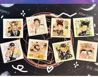 ATEEZ Mailing Stickers | Hongjoong Seonghwa Yunho Yeosang San Mingi Wooyoung Jongho | Doodle | Kpop