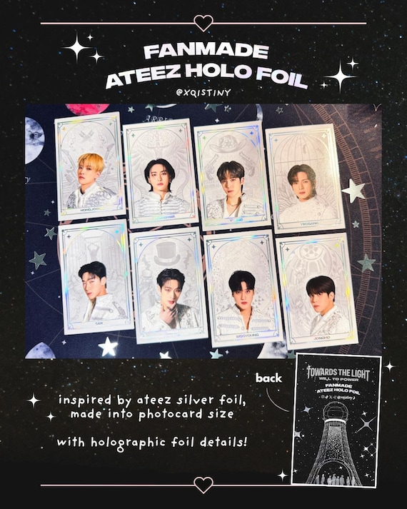 ATEEZ Holo Foil Photocards | Fanmade Silver Foil | Hongjoong