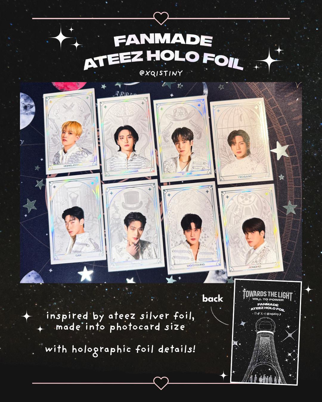 ATEEZ Holo Foil Photocards | Fanmade Silver Foil | Hongjoong