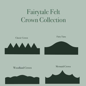 Fairytale Felt Birthday Crown Patterns | Classic, Woodland, Fairy, Mermaid (PDF Template)