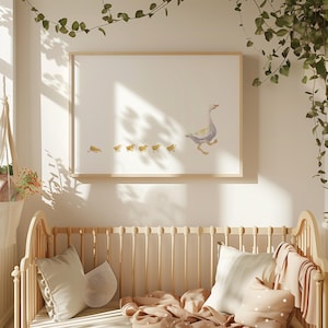 Stampa artistica per cameretta di Mother Goose - Decorazione acquerello originale, senza cornice, regalo ideale per i neo-genitori